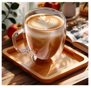 แก้วกาแฟทรงกระบอกสองชั้นทำจากแก้วบอโรซิลิเกต ขนาด 16 ออนซ์ พร้อมหูจับไม้แบบฉนวนกันความร้อน เป็นมิตรกับสิ่งแวดล้อม สไตล์จีนใหม่ - Product Image 6