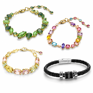 Bracelets en cristal de luxe en gros pour femmes, style <span class=keywords><strong>Swarovski</strong></span>, plaqué or et argent, bracelet à breloques, bijoux de mode, cadeau - Product Image 6