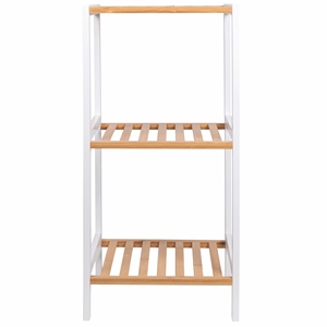 Mobiletto da Bagno con 3 Ripiani Bianco/Naturale 35X30X70 - Product Image 2