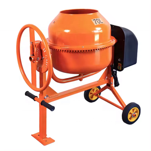 Mezclador de hormigón eléctrico pequeño móvil de 70L para descarga Manual de construcción con componente de motor central - Product Image 4