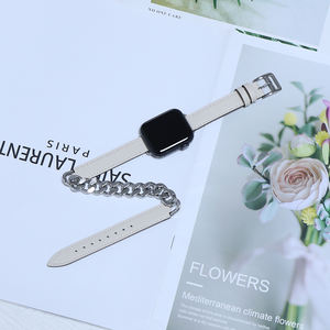 Pour <span class=keywords><strong>bracelet</strong></span> de <span class=keywords><strong>montre</strong></span> apple femmes 49mm 46mm 38mm acier inoxydable mélange cuir de vache Double Tour luxe 20mm <span class=keywords><strong>hublot</strong></span> omega <span class=keywords><strong>bracelet</strong></span> de <span class=keywords><strong>montre</strong></span> - Product Image 2