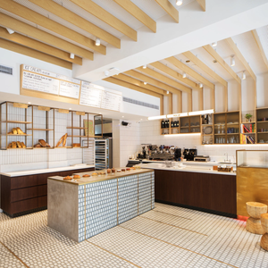 Vitrina Moderna para Panadería de Madera Maciza y Acero Inoxidable con LED - Estilo Minimalista de Lujo, Personalizable para Panaderías Artesanales y Cafeterías Premium - Product Image 2