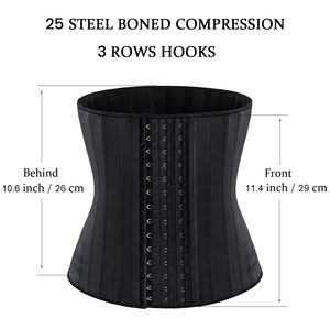 Faja <span class=keywords><strong>Colombiana</strong></span> de Látex 100% en Oferta, <span class=keywords><strong>Cinturilla</strong></span> de Alta Calidad con 3 Hileras de Ganchos, Corsé con 25-29 Varillas de Acero, Moldeador de Cintura de Látex - Product Image 4