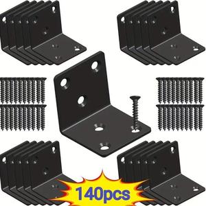 Support d'angle en fer Hanweisong 27x27x36mm noir pour porte d'armoire, connecteurs durables - Product Image 1