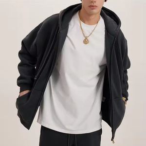 Custom High Quality Luxury Vintage Heavyweight Oversized Men's Pullover Blank Full Zip up Hoodie - Product Image 3