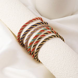 Bracciale Retrò in Acciaio Inossidabile Colorato, Intrecciato a Mano, Placcato Oro 18K, Regalo per Donne - Product Image 4