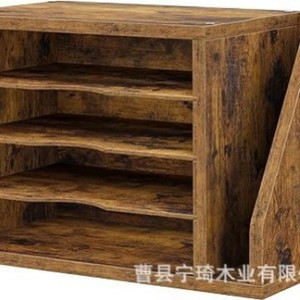 Wooden desktop <b>storage</b> rack, vintage <b>file</b> organizer, envelope and mail <b>storage</b> box, office document organizer. - Product Image 2