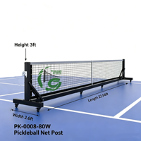Poteau de filet de pickleball en acier galvanisé, couleur personnalisée, durable, facile à transporter, avec roues pivotantes, pour club sportif