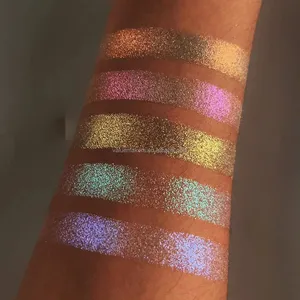 Marcador de maquiagem de marca própria de luxo pigmentado Duochrome Glitter 36mm Paleta de maquiagem com iluminador prensado