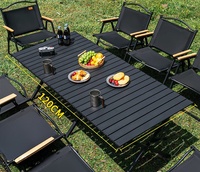 Meubles d'extérieur modernes écologiques et imperméables en acier au carbone, ensembles de tables et de chaises pliantes pour le camping, le pique-nique et la plage