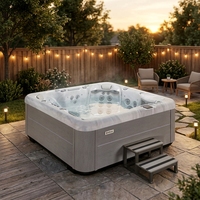 Jacuzzi VIRLUX de Gran Capacidad para 6 Adultos con 54 Chorros de Masaje e Iluminación LED para Entretenimiento en el Jardín