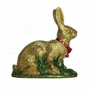 兔子动物雕像复活节树脂兔子雕像雕塑收藏品适合家庭桌面摆件和花园装饰