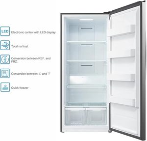 21Cuft 594L Stainless Steel Convertible Refrigerator Freezer Automatic Defrost Upright with <b>LED</b> Display - Product Image 4