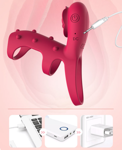 Anneau vibrant à retardement avec télécommande à 9 fréquences, avec picots, vibrateur pour adultes - Product Image 5