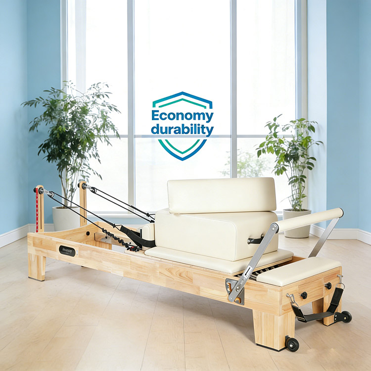 Reformer de pilates de roble beige