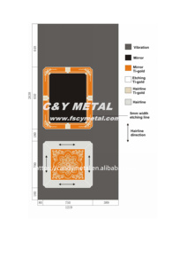 Panneau décoratif d'acier inoxydable de cabines d'ascenseur d'acier inoxydable fait sur commande à la mode - Product Image 5