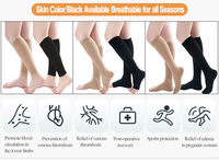 Chaussettes de compression antidérapantes en silicone à bout ouvert 20-30 mmHg |   Bas de contention médicaux pour l'œdème et le soulagement de la douleur