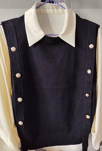 Produits Phares et Tendances Liu Ming – <span class=keywords><strong>Pull</strong></span> Rétro <span class=keywords><strong>Sans</strong></span> Manches en Maille pour Femme, Style Coréen - Product Image 6