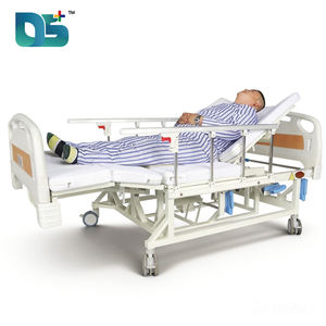 Cama de <span class=keywords><strong>Hospital</strong></span> Manual Ajustable de 5 Funciones y 3 Manivelas para Pacientes, con Ruedas y Orificio para Inodoro, para Cuidado Médico en el Hogar - Product Image 4