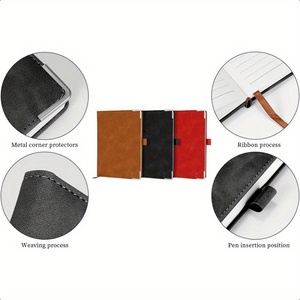 Juego de cuadernos A5 Caja de regalo negra Premium Escritura suave Sin residuos de tinta Pluma incluida Cubierta de cuero de imitación 100 hojas - Product Image 4