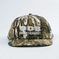 Gorra Snapback Personalizada de 5 Paneles con Diseño de Camuflaje RealTree, Visera Plana Sin Estructura, Logotipo 3D en Relieve, 100% Sarga de Algodón para Caza y Actividades al Aire Libre