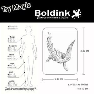 Tatuaggio Temporaneo Boldink Personalizzato Realistico Icaro con Ali Cadenti, Impermeabile, Lunga Durata 2 Settimane, Inchiostro Jagua - Product Image 5