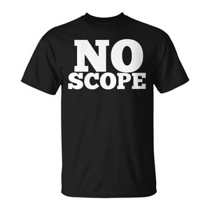 T-shirt No Scope, design de jeu vidéo de tir à la première personne, noir, taille adulte unisexe - Product Image 3