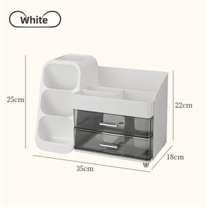 Kotak penyimpanan kosmetik Desktop kapasitas besar, rak penyimpanan ruang tamu, tempat pena bahan ABS berdiri portabel - Product Image 6