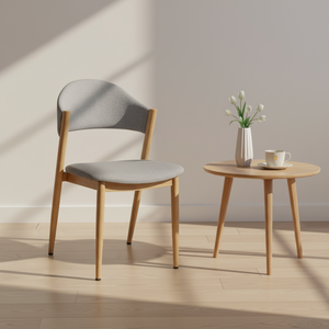 Silla de Comedor de Tela de Diseño Moderno Wabi-Sabi, Silla de Ocio Verde para Apartamento con Opciones de Color para Uso en el Hogar o Restaurante - Product Image 3