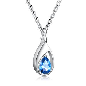 Stainless Steel <b>Memorial</b> Teardrop <b>Keepsake</b> Pendant Necklace for Urn Necklaces Ashes Cremation Jewelry - Product Image 2