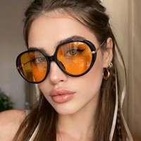 Lunettes de soleil oversize style pilote pour femme, nouveau design 2026, monture épaisse couleur vintage, lunettes de conduite tendance pour homme