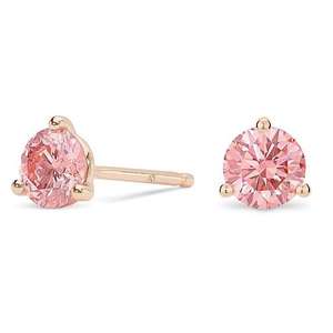 Boucles d'oreilles personnalisées en argent Sterling 925, zircon cubique moderne pour dame <span class=keywords><strong>rose</strong></span> diamant étincelant rond Solitaire <span class=keywords><strong>Martini</strong></span> - Product Image 2