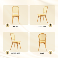 Chaise de banquet d'hôtel de qualité commerciale, structure en bois massif, dossier en rotin, durable, pour événements et repas