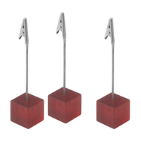 Support de mémo en métal Cube Base avec pince crocodile en fil métallique pour photos, menus, numéros, cartes de nom, affichage sur table de bureau