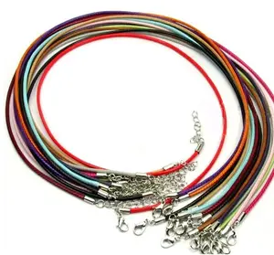 Diy Handgemaakte Accessoires Kleur Pu Wax Touw Lederen Touw Ketting Armband Hanger Karabijn Extension Chain Wax Touw