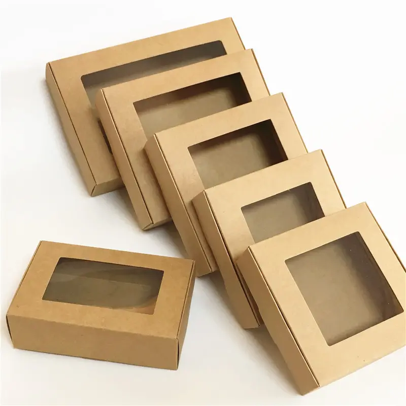 Caja de papel kraft marrón, embalaje de regalo de belleza, para aperitivos, OEM