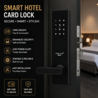 Fabrication OEM ODM de serrures de porte intelligentes pour hôtel sans clé en alliage d'aluminium avec carte RFID électronique et contrôle par application, système de sécurité inclus