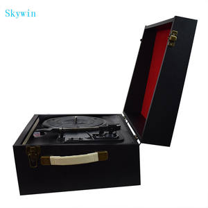 Tourne-disque Skywin avec entrée USB et AUX, lecteur vinyle stéréo noir, appareil audio sur pied - Product Image 2