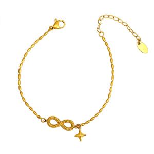 Pulseras de Cadena de Acero Inoxidable al por Mayor para Mujer, Pulseras y Brazaletes con Símbolo de Infinito Chapados en Oro de 14k y 18k para Mujer - Product Image 5