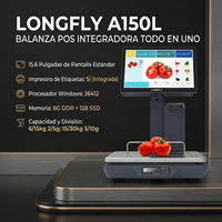 Caisse enregistreuse tactile LongFly Windows certifiée OIML avec balance AI pour étiquettes, modèle A150L, garantie 2 ans, Intel