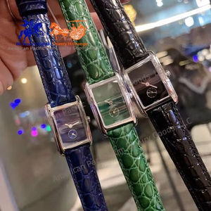 Montre à quartz de luxe rétro Longnes pour femme, style professionnel, bracelet en cuir véritable, boîtier carré en alliage, mouvement Ronda, cadran à aiguilles - Product Image 1