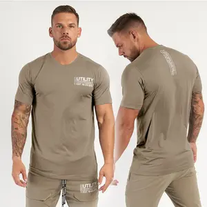 Ginásio Dos Homens Com Logotipo Personalizado Ginásio Dos Homens Com Fábrica De Logotipo Personalizado Camiseta Casual Camisas Amigáveis Do Ambiente Esporte Camiseta