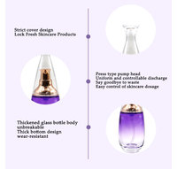 Ensemble de flacons en verre pour cosmétiques de luxe à dégradé violet de 40 ml, 60 ml, 100 ml, 120 ml, pots à crème de 30 g, 50 g pour lotion et crème