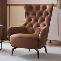 Fauteuil moderne en cuir souple solide pour le salon mobilier modulaire pour hôtels villas appartements fermes