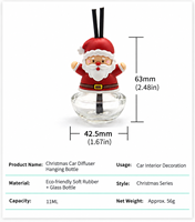 Diffuseur de parfum pour voiture en verre vide avec clip, motif Noël mignon