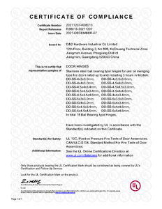 Bisagras de puerta Rodamiento de bolas de acero inoxidable Pivote Oro Negro CE UL Bisagra de puerta de metal de madera para dormitorio con clasificación de fuego - Product Image 2