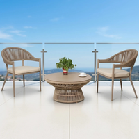 Ensemble de table de bistrot d'extérieur 3 pièces Foshan, chaise en corde pour jardin, mobilier de balcon