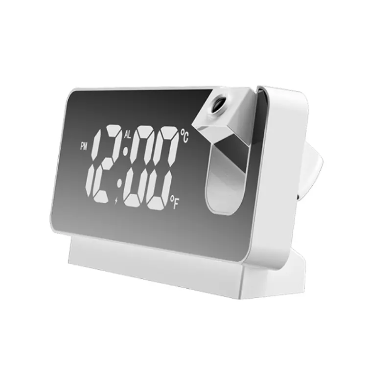 Factory direct selling Amazon mirror projection large character student desk table alarm clock