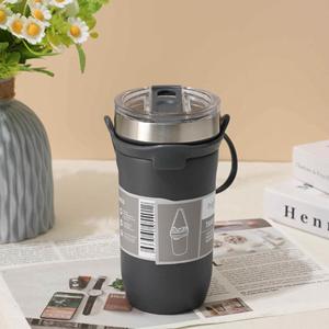 Modern Stainless Steel Cup With Vacuum Insulation Double-Walled Carafe <b>Large</b> Capacity Leak-Proof Tumbler - Product Image 1