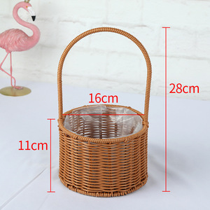 Wholesale Hand-woven <b>Flower</b> <b>Basket</b> Household Goods Fresh Natural Garden Rattan Storage Decoration - Product Image 2